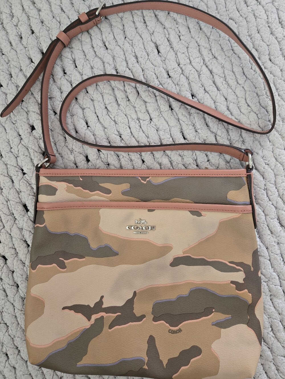 Coach Camouflage Crossbody with Blush Trim